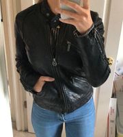 LEATHER MOTO JACKET XS BLACK