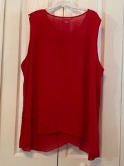 Red Sheer Sleeveless Blouse Size 3X