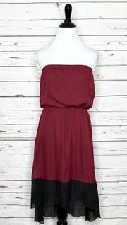 NWT Maroon & Black High Low Bohemian Dress Size