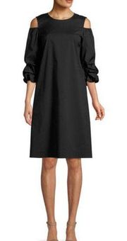 Lafayette 148 New York Size XS Willa Stretch-Cotton Ruffled-Sleeve Dress