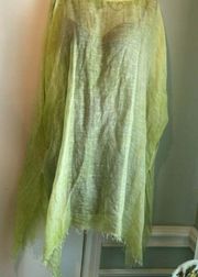 Women's Poncho Cape Field Green Maltinto Tencel Linen One size