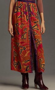 Cool Tropical Buttondown Maxi Skirt, Size M