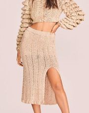 Love Shack Fancy  Arbor MIDI Skirt in Sand