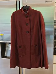 💕TRINA TURK💕 Parker Cape ~ Knit Melton Cab Frank Large L NWT