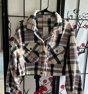 Cropped Flannel Jacket