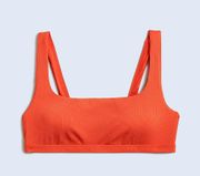 NWT Ribbed Square-Neck Bikini Top