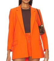 AllSaints Aleida Tri Oversized Boxy Blazer Vivid Orange Size 4 80s Designer NEW