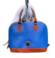 NWT  Handbag Pebble Grain Zip Satchel French Blue