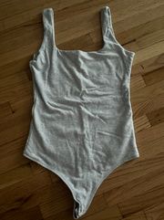 NWOT Abercrombie Cotton Seamless Fabric Tank Bodysuit in Heather Grey