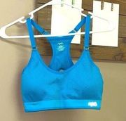 Ryka Turquoise Blue Stretch Basketweave Sports Bra w/ Adjustable Straps- Lrg