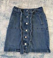 A new day Button Tie Front Denim Skirt Size 4