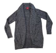 | Black and Grey Marled Open Front Cardigan | XS