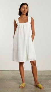 Everlane The Eyelet Smock Dressing White- Size Medium