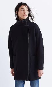 Madewell Black Wool City Grid Coat Size 0