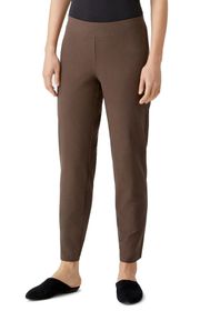 Eileen Fisher Organic Cotton Brown Slim Knit Ankle Pants Size S