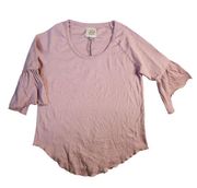 Chaser Dusty Pink Bell Sleeve 3/4 Sleeve Top Women's Medium NWT