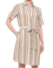 Drew linen blend striped above knee dress size small