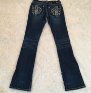 AUTHENTIC MISS ME SUPER BLING FLEUR DE LIS BOOT JEANS