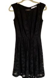 New York & Co | Black Ornate Lace Overlay A-Line Dress | Size 0 (fits size S)