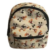 NWT Disney Bioworld Mickey Mouse Character Print Cream and Black Small Backpack