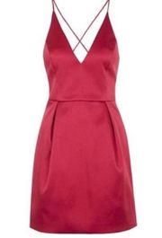 Topshop satin red skater tulip mini size S-worn once