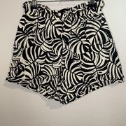 Anthropologie Swing Shorts Black White Womens High Rise Size Small