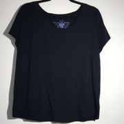 Derek Heart Plus Black T-shirt Size 1X