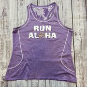 Brooks Run Aloha Purple Racerback Tank Top.