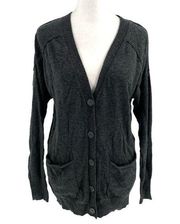 Michael Stars Wool Cashmere Blend Button Front Cardigan Sweater Gray size Small