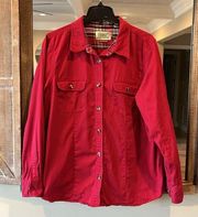 CE Schmidt Red Button Down Workwear Womens Xl Cotton Shirt Fit for Her
