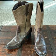 Born Brown Leather Sonoma Western Boots Size 8