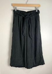 Cloth & Stone Womens Black Wash Cropped Wide Leg Pants Size XS 100% Tencel