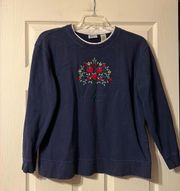 Vintage Retro Classic Elements Navy Apple Tree Sweatshirt XL