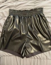 Black Faux Leather Shorts