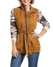 Ariat Women's L First Rodeo Brown Western Vest NWT