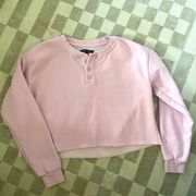 Pink cut off crewneck sweatshirt