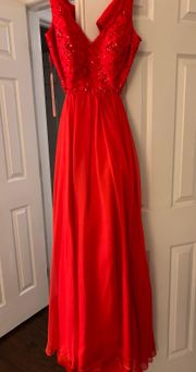 Red Backless Prom Dress