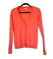 New York & Company v-neck cardigan buttondown light orange size XSmall