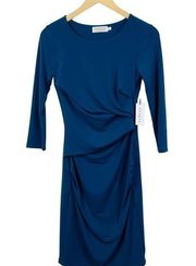 Velvet by Graham & Spencer Margarita Stretch Jersey Blue Dress Size XS NWT $178