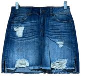 New York Rewash Brand Los Angeles Vintage Reunion Denim Jean Distressed Skirt