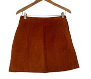 Brick Orange Genuine Leather Mini Skirt Size 10