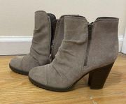 NWOB White Mountain Tan Suede Leather Ankle Boots Taupe Booties Size 9M New