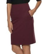 NWT Apt. 9® Tummy Control Ponte Pencil Skirt PORT ROYALE Women's Medium