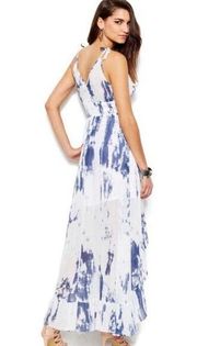 Guess high/low tie-dye ruffle midi/maxi long dress M