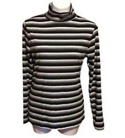 Acting Pro‎ Stripes Turtle Neck Long Sleeves Ribbed Fitted Top Women's