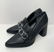 Nordstrom Rack Pumps Womens Size 6 Black Faux Leather Oslo Block Heel