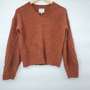 Women's Sweater Autumn Color Rust Size Small Knitted Cropped