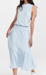 Nation LTD Light Blue 100% Pima Cotton Barrett Midi Dress Size: XS