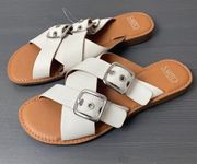 Sarto by Franco Sarto Leather Double Criss Cross Buckle Sandals 9.5