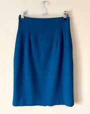 RENA ROWAN FOR SEVILLE | Teal Wool High Waisted Pencil Skirt Sz 2P